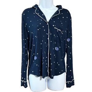 Victoria Secret PJ Top Small Navy Blue Stars Galaxy Modal Soft